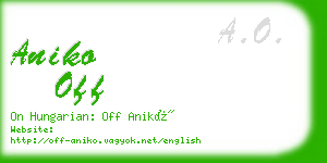 aniko off business card